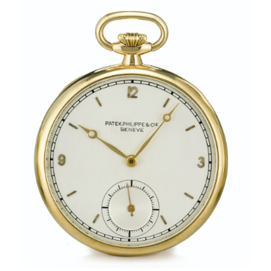 PATEK PHILIPPE - A YELLOW GOLD OPEN-FACED KEYLESS LEVER WATCH 1944 REF 651 MVT 871323 CASE 299546