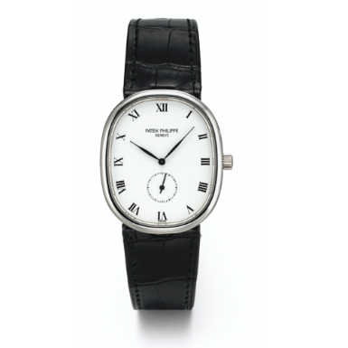 PATEK PHILIPPE - A WHITE GOLD OVAL WRISTWATCH 1999 REF 3978 ELLIPSE MVT 1864061 CASE 2997534