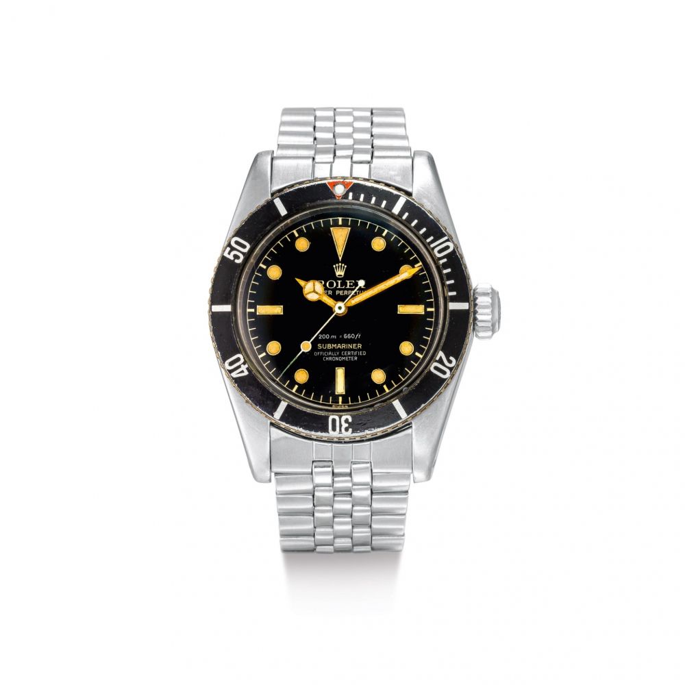 ROLEX | SUBMARINER 'BIG CROWN', REFERENCE 6538, A STAINLESS STEEL WRISTWATCH WITH FOUR LINE DIAL AND BRACELET, CIRCA 1958 | 勞力士 | Submariner 'Big Crown' 型號6538 精鋼鏈帶腕錶，備 Four Line 錶盤，錶殼編號426363，約1958年製