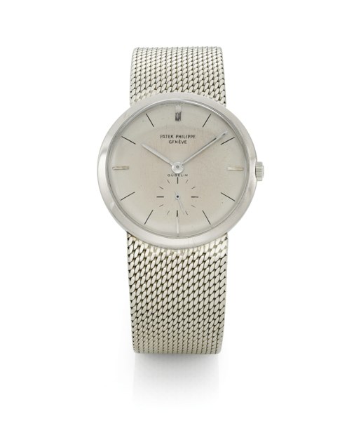 Patek Philippe RETAILED BY GÜBELIN: A FINE 18K WHITE GOLD BRACELET WATCH REF 2581 MVT 747120 CASE 698767 MADE IN 1957