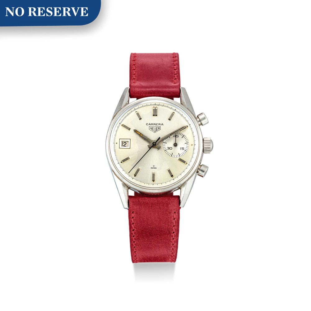 HEUER | CARRERA DATO 45, REFERENCE 3147S | A STAINLESS STEEL CHRONOGRAPH WRISTWATCH WITH DATE, CIRCA 1960 | 豪雅 | Carrera Dato 45 型號3147S 精鋼計時腕錶，備日期顯示，約1960年製