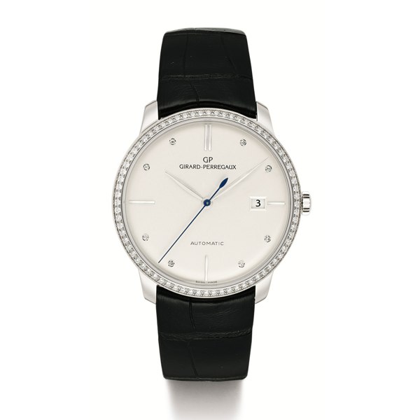 Girard-Perregaux A WHITE GOLD AND DIAMOND-SET AUTOMATIC CENTER SECONDS WRISTWATCH WITH DATE CIRCA 2010 REF 49525