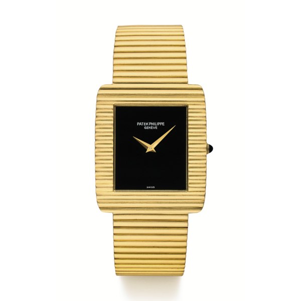 Patek Philippe A YELLOW GOLD RECTANGULAR BRACELET WATCH MADE IN 1977 REF 3733/1 MVT 1326263 CASE 2773449