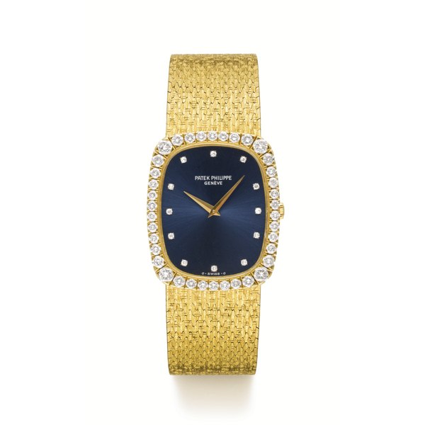 Patek Philippe A FINE YELLOW GOLD AND DIAMOND-SET TONNEAU BRACELET WATCH MADE IN 1984 REF 3617/2 MVT 1368389 CASE 2791095
