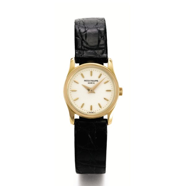 Patek Philippe A LADY'S YELLOW GOLD WRISTWATCH MADE IN 1985 REF 4596 MVT 1411671 CASE 281860 CALATRAVA