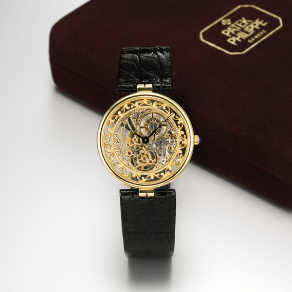 Patek Philippe A FINE AND RARE YELLOW GOLD SKELETONIZED AUTOMATIC WRISTWATCH CIRCA 1983 REF 3883 MVT 1389358 CASE 2794136 SQUELETTE