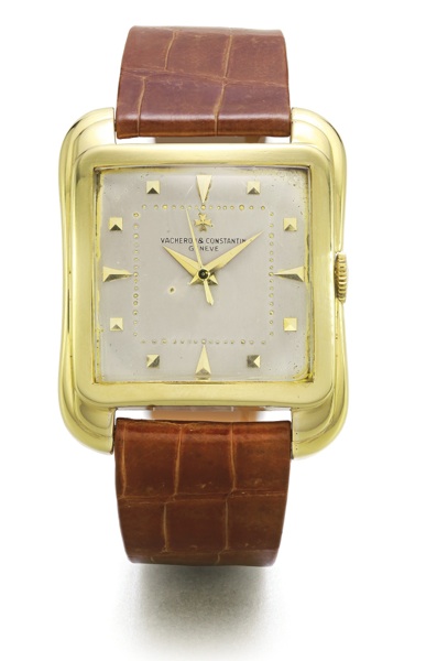 Vacheron Constantin AN OVERSIZED 18K YELLOW GOLD SQUARE AUTOMATIC CENTRE SECONDS WRISTWATCH REF 4737 MVT 527599 CASE 352741 'CIOCCOLATONE' CIRCA 1957