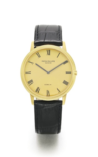 Patek Philippe RETAILED BY GÜBELIN: A FINE 18K YELLOW GOLD AUTOMATIC WRISTWATCH REF 3590 MVT 1281263 CASE 2714881 MADE IN 1971