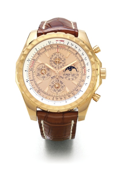 Breitling AN 18K PINK GOLD LIMITED EDITION AUTOMATIC PERPETUAL CALENDAR CHRONOGRAPH WRISTWATCH WITH REGISTERS LEAP-YEAR AND MOON-PHASES REF H29362 CASE 780868 NO 4/100 BENTLEY MULLINER CIRCA 2005