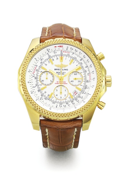 Breitling AN 18K YELLOW GOLD AUTOMATIC WRISTWATCH WITH DATE AND 30-SECOND CHRONOGRAPH REF K25362 CASE 712647 NO 074 BENTLEY CIRCA 2008