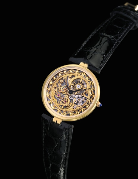 Patek Philippe A FINE AND RARE YELLOW GOLD SKELETONIZED WRISTWATCH CIRCA 1982 REF 3883 MVT 1389241 SQUELETTE