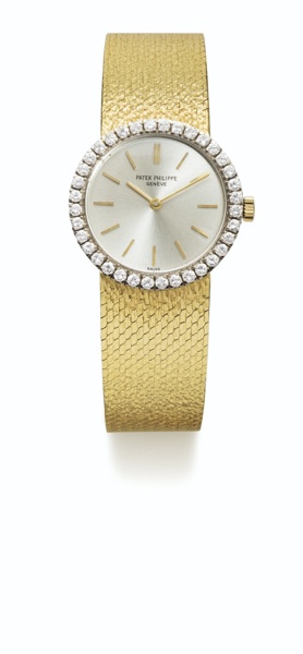 Patek Philippe A LADY'S YELLOW GOLD AND DIAMOND-SET BRACELET WATCH MADE IN 1974 REF 3355 MVT 1243221 CASE 2698977