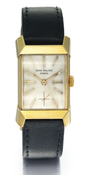 Patek Philippe AN 18K YELLOW GOLD RECTANGULAR WRISTWATCH CIRCA 1957 REF 2553 MVT 976713 CASE 691546