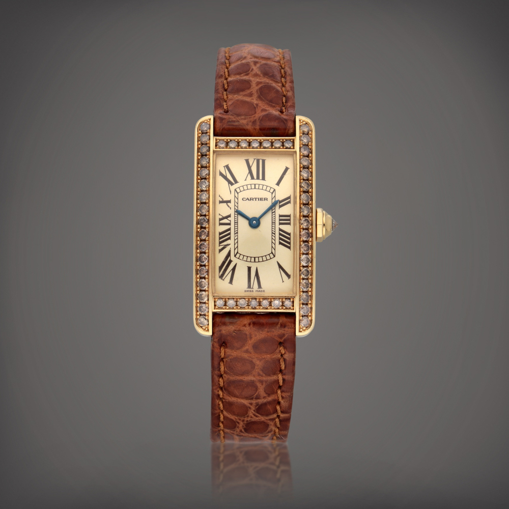 Tank Américaine, Reference 2482 | A rose gold and diamond-set wristwatch | Circa 2000