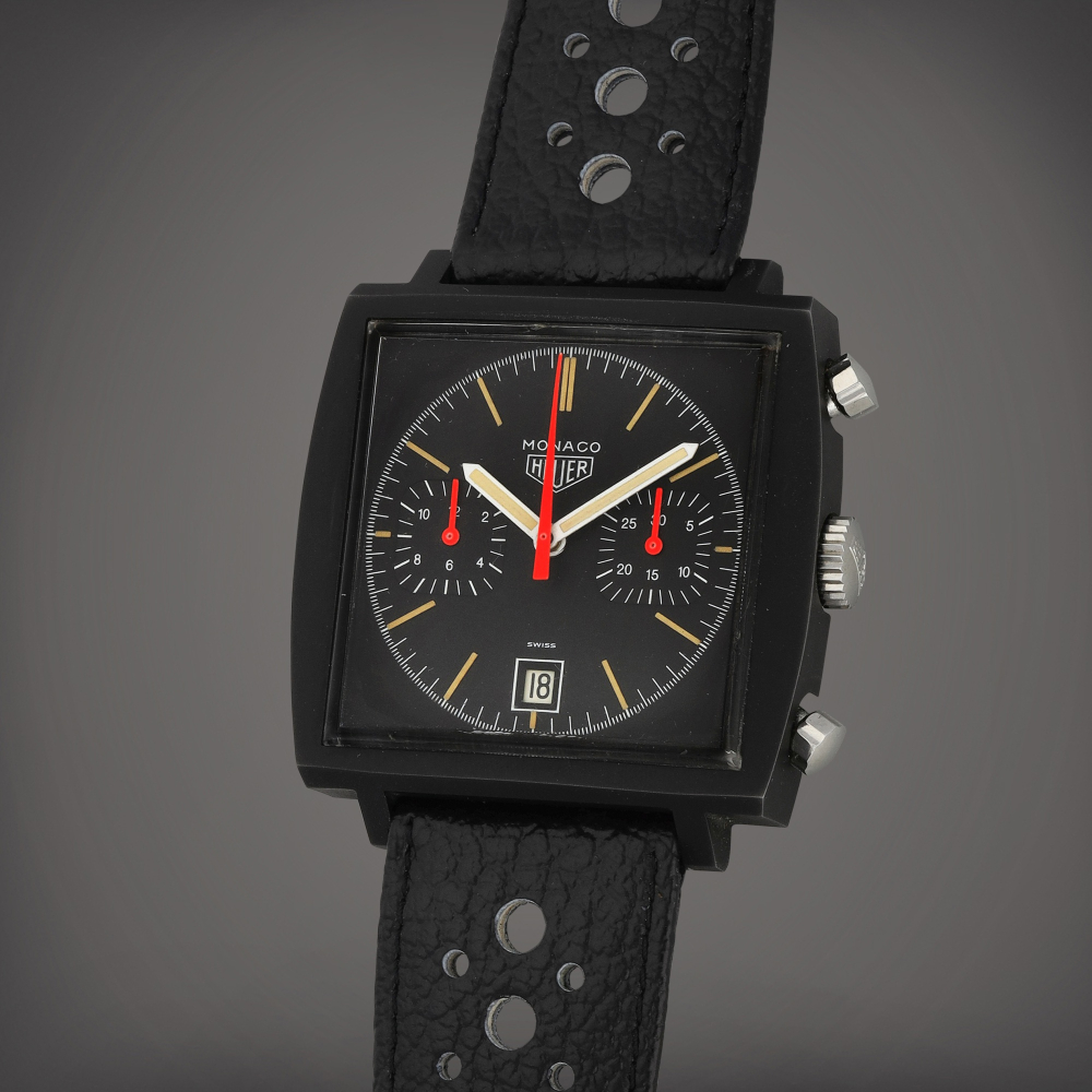 Monaco Dark Lord Reference 74033  A stainless steel PVDcoated chronograph wristwatch  Circa 1975    Monaco Dark Lord 74033  PVD1975