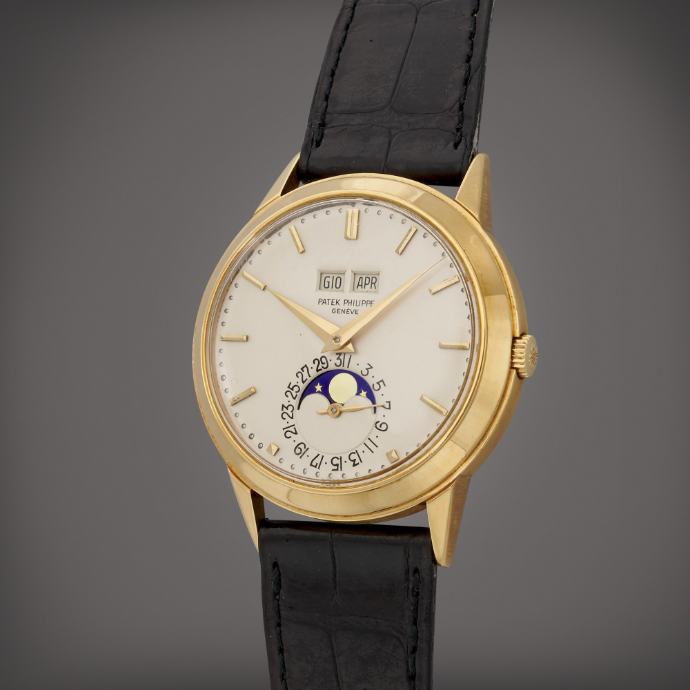 Reference 3448 A yellow gold perpetual calendar wristwatch with moon phases Circa 1971