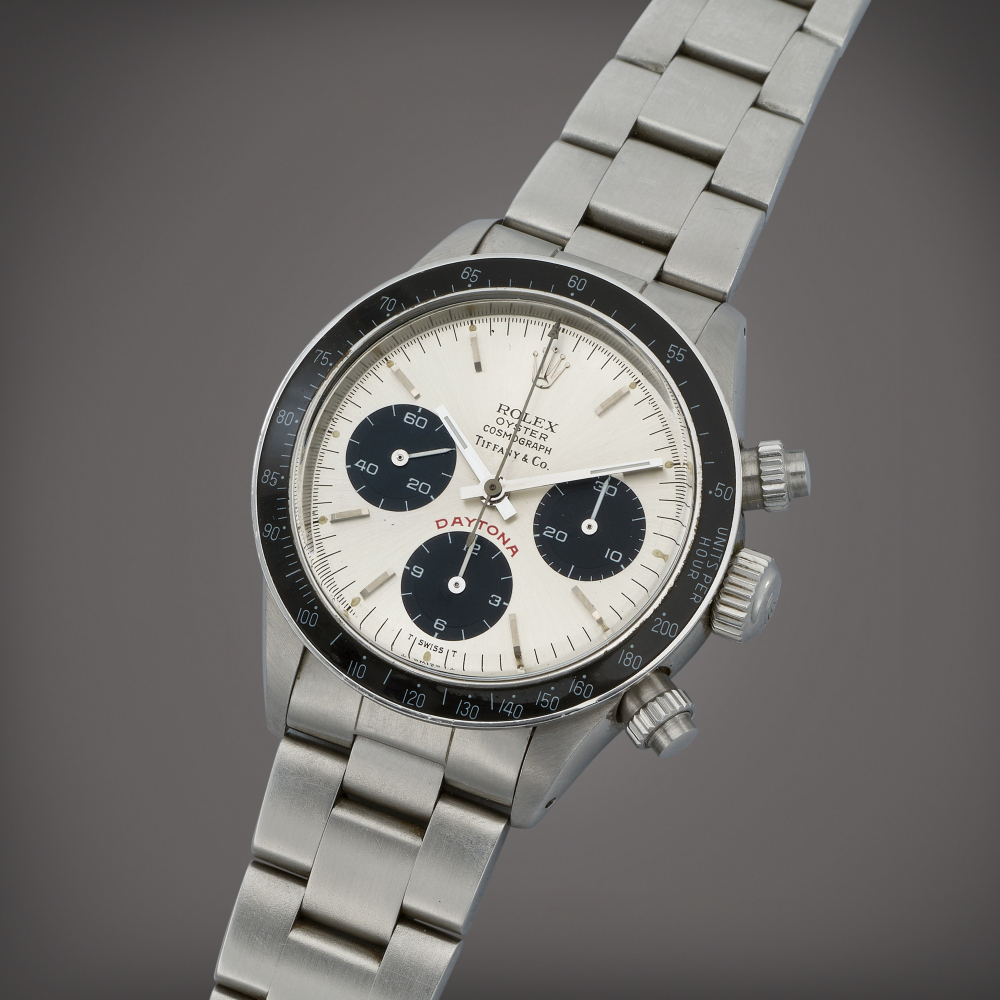 Rolex

Retailed by Tiffany Co.: Daytona 'Big Red', Reference 6263 | A stainless steel chronograph wristwatch | Circa 1981