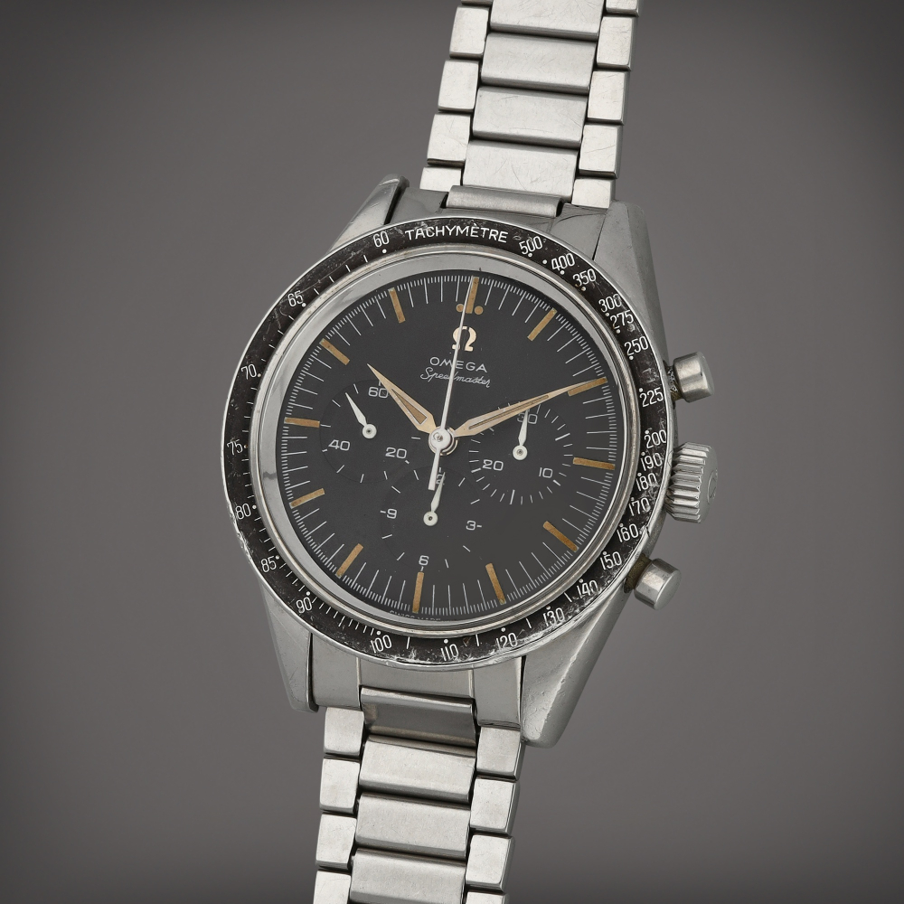 Omega

Speedmaster, Reference 2998-3 | A stainless steel chronograph wristwatch with bracelet | Made in 1961