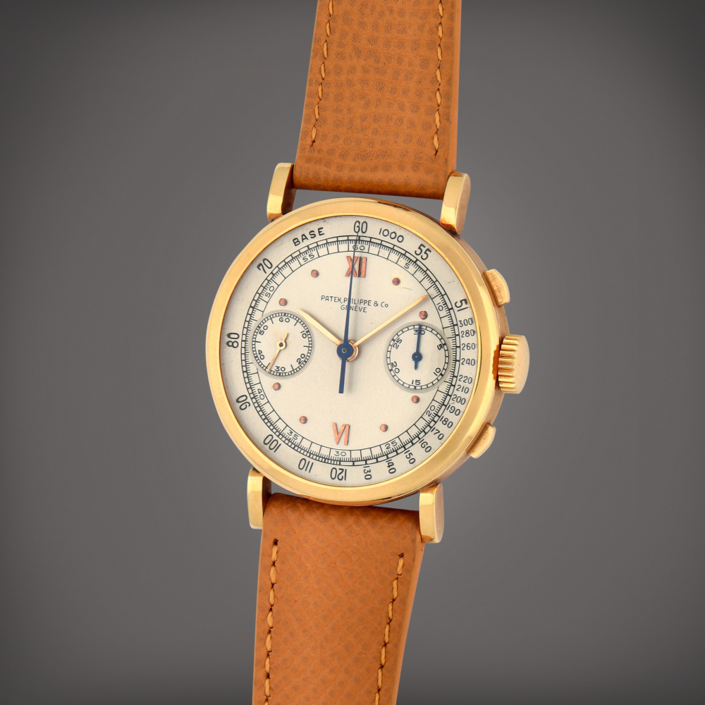 Patek Philippe

'Fagiolino', Reference 591 | A yellow gold chronograph wristwatch | Made in 1940