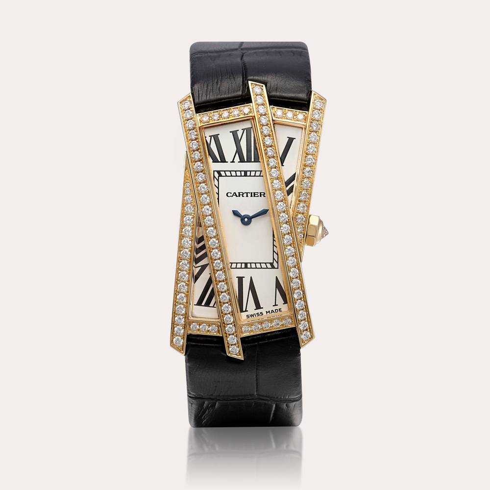Cartier Tank Crash, Reference 2899 | A pink gold and diamond-set wristwatch | Circa 2010