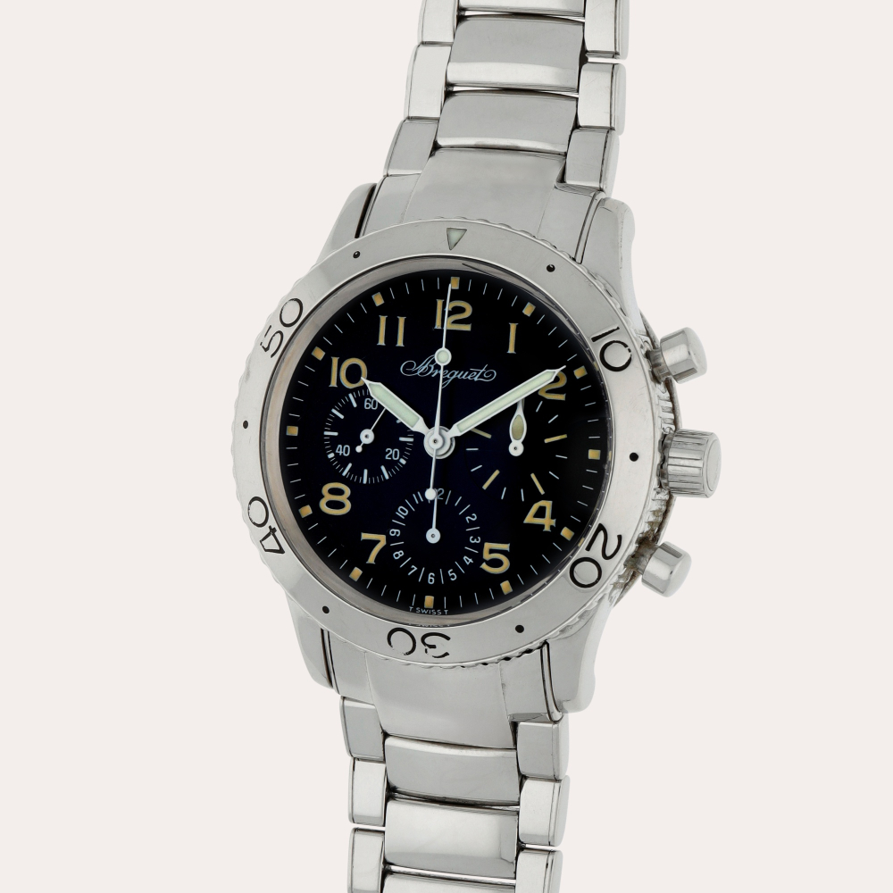 Breguet Type XX Aeronavale, Reference 3800 | A stainless steel flyback chronograph wristwatch with date and bracelet | Circa 2000