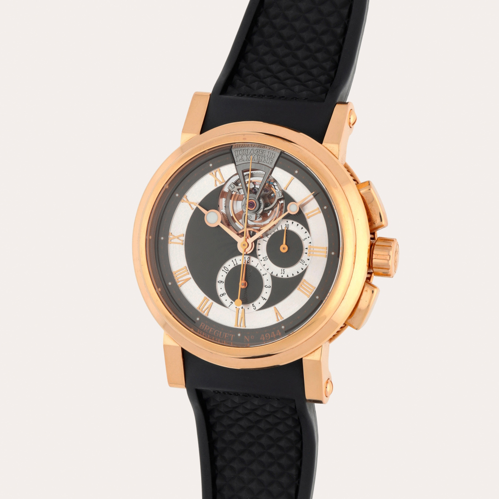 Breguet Marine Tourbillon, Reference 5837 | A pink gold tourbillon chronograph wristwatch | Circa 2016