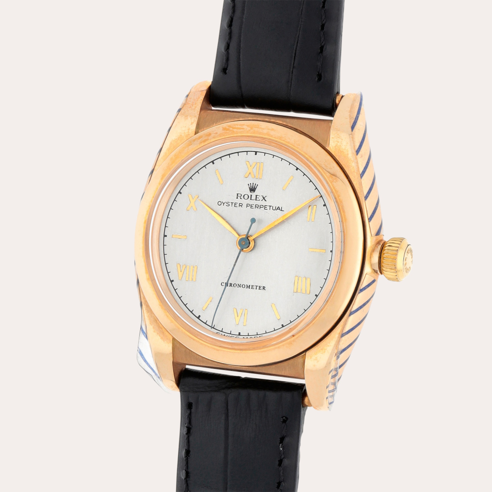 Rolex 'Bubbleback', Reference 3131 | A yellow gold wristwatch | Circa 1946