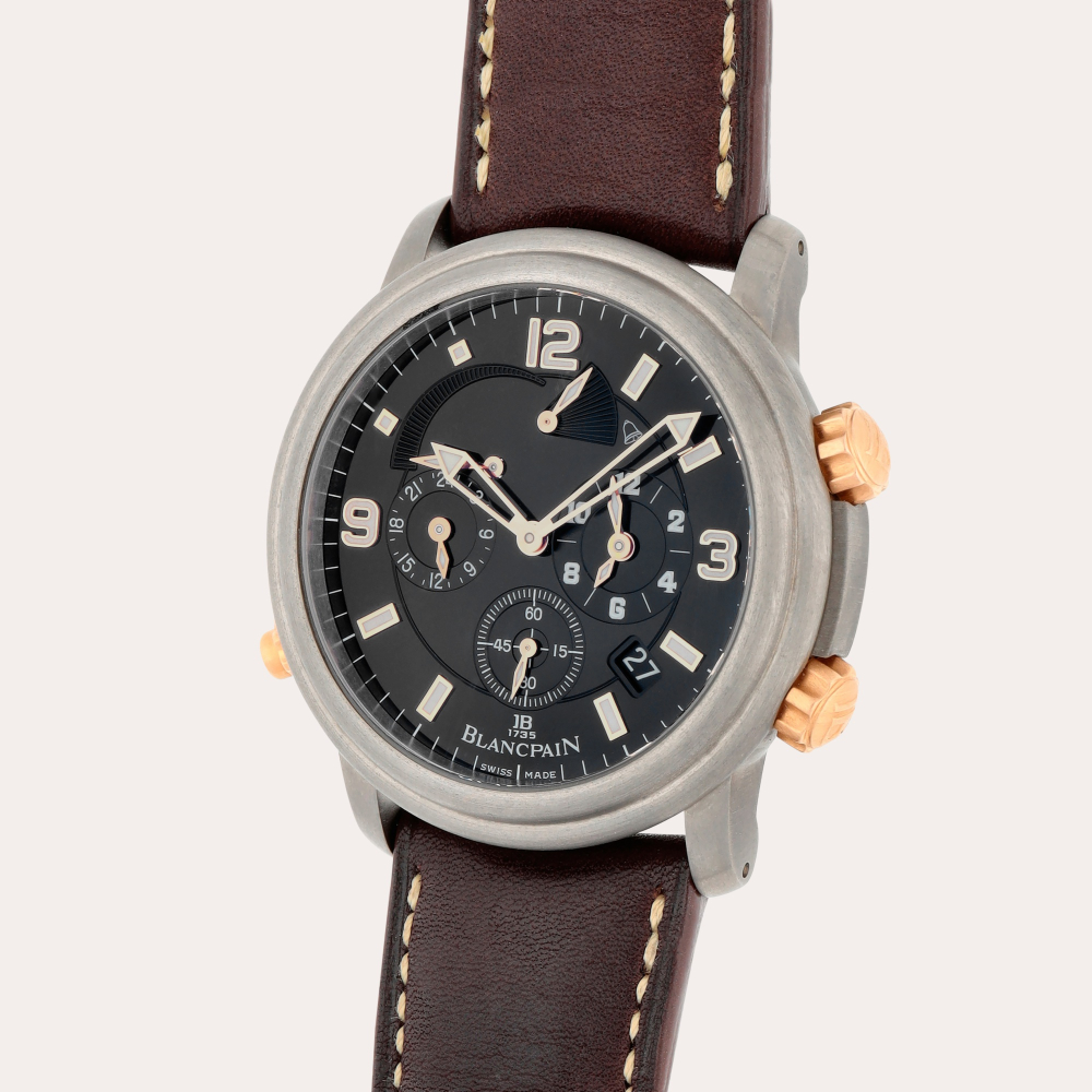 Blancpain Leman Réveil GMT Alarme | A titanium and pink gold dual time zone wristwatch with alarm, date, 24 hour and power reserve indication | Circa 2018