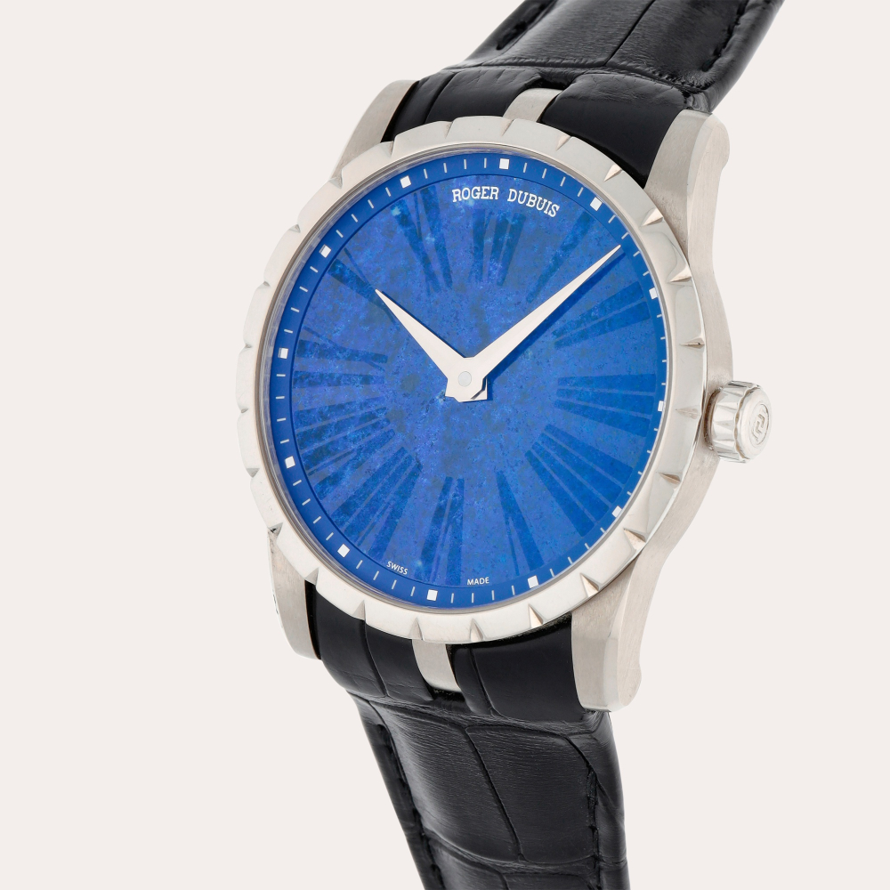 Roger Dubuis Excalibur, Reference DBEX0349 | A limited edition white gold wristwatch with lapis lazuli dial | Circa 2013