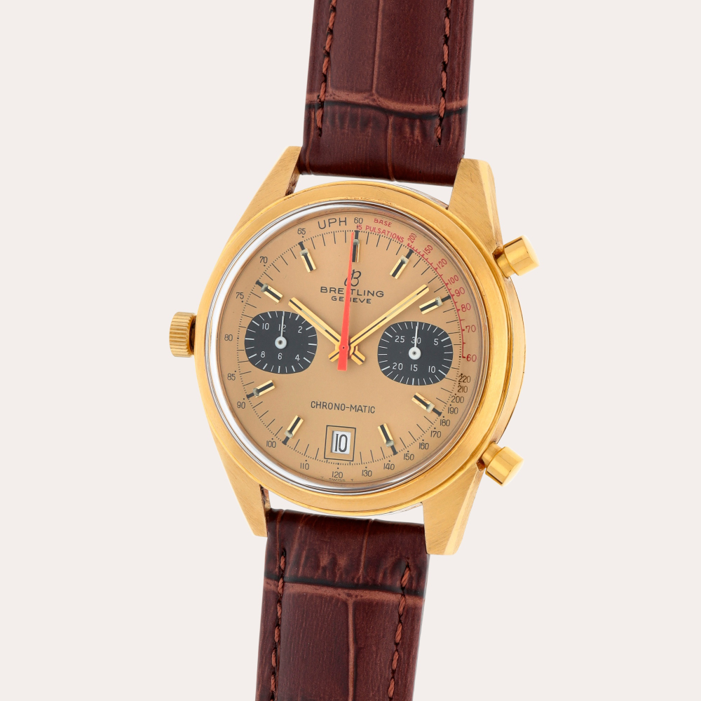 Breitling Chrono-Matic, Reference 2116 | A yellow gold chronograph wristwatch with date | Circa 1970