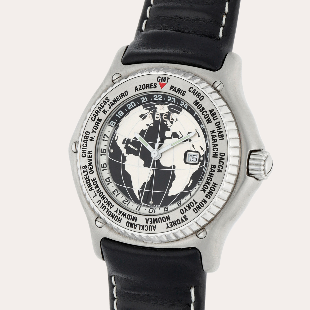 Ebel Voyager, Reference 9124341 | A stainless steel worldtime wristwatch with date | Circa 1990