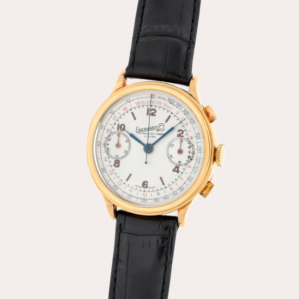 Eberhard Co A yellow gold chronograph wristwatch | Circa 1955