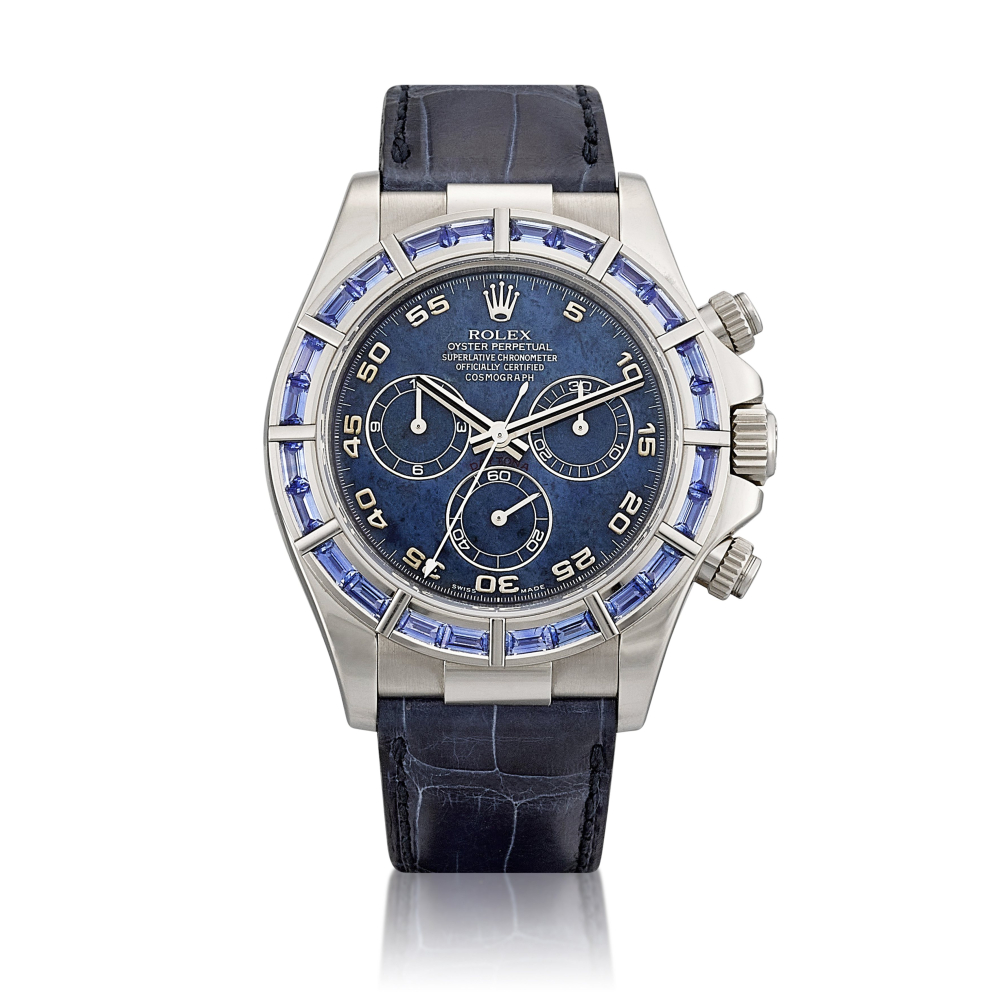 Cosmograph Daytona Reference 116589  A white gold and sapphireset chronograph wristwatch with sodalite dial Circa 2007    Cosmograph Daytona 116589  2007