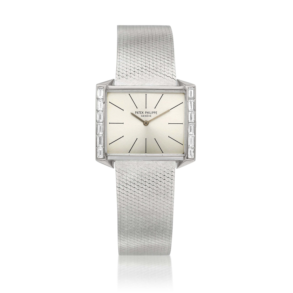 Reference 3506  A white gold and diamondset bracelet watch Circa 1970   3506  1970