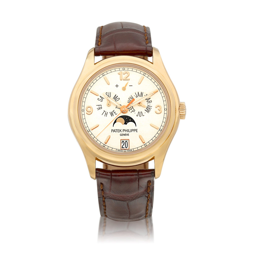 Reference 5146  A pink gold annual calendar wristwatch with day date moon phases and power reserve indication Circa 2008    5146  2008