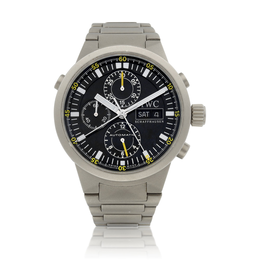 GST Chrono Rattrapante Reference 3715  A titanium split seconds chronograph wristwatch with day date and bracelet Circa 2000    GST Chrono Rattrapante 3715  2000