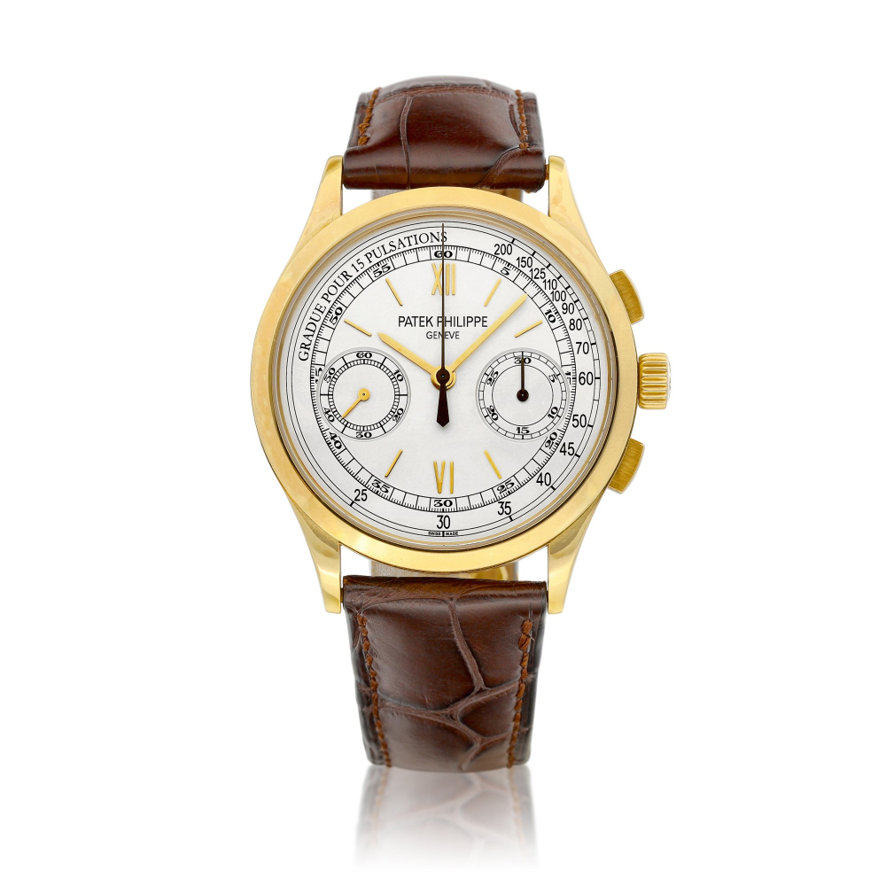 Reference 5170  A yellow gold chronograph wristwatch with pulsation scale Circa 2011    5170  2011