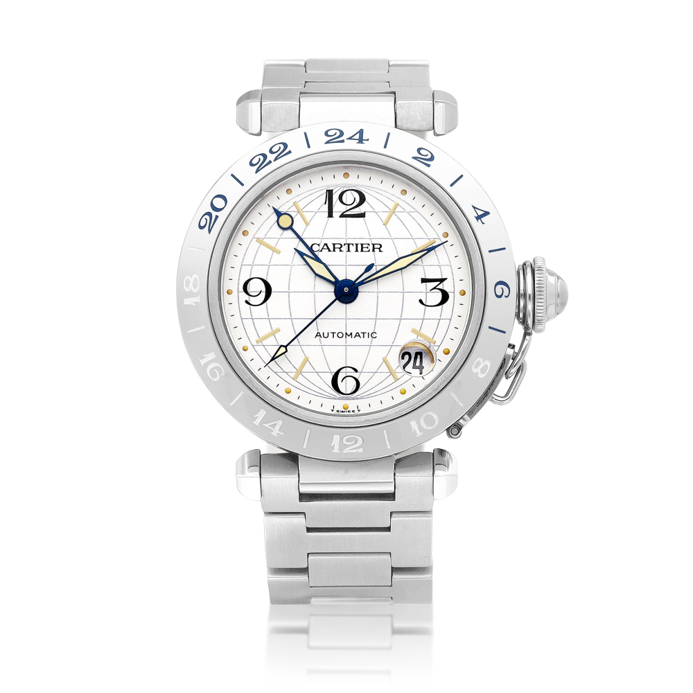 Pasha GMT Reference 2377  A stainless steel dual time zone wristwatch with date and bracelet Circa 2000    Pasha GMT 2377  2000