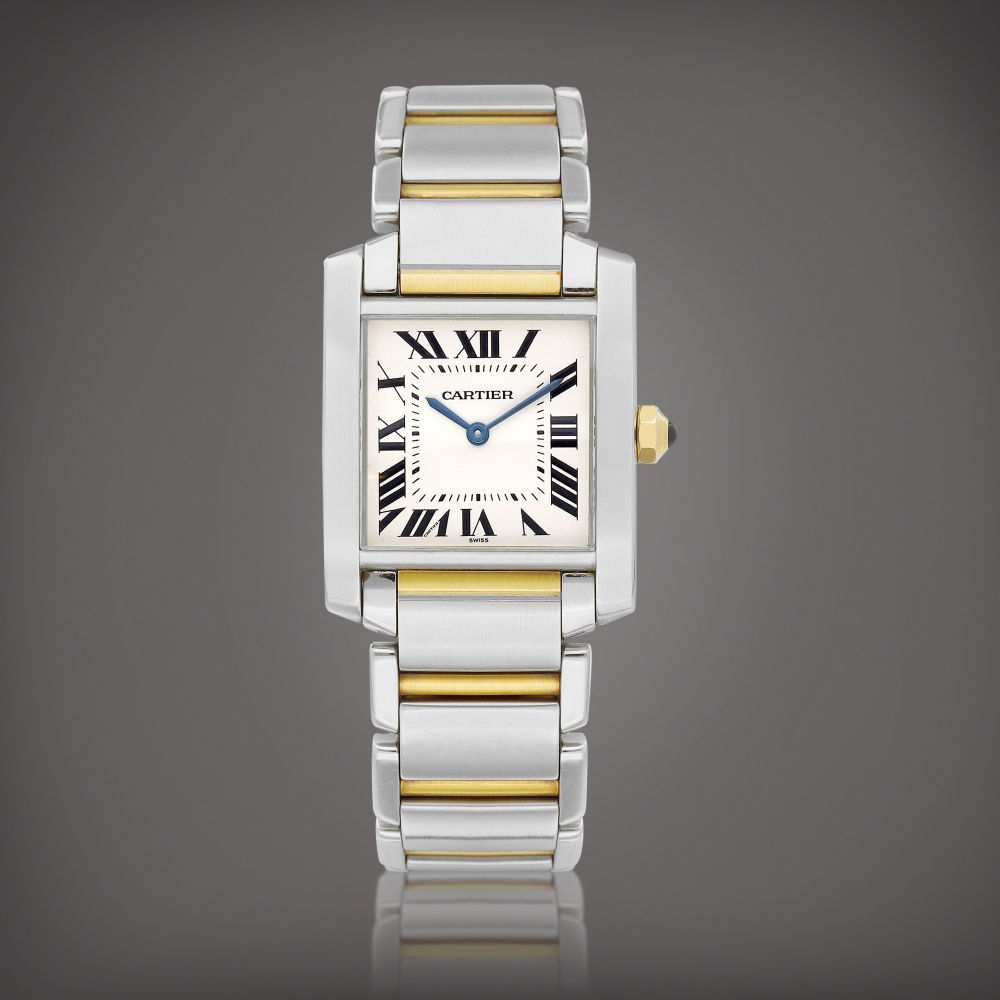 Tank Franaise Reference 2301  A yellow gold and stainless steel wristwatch with bracelet Circa 1999    Tank Franaise 2301  1999