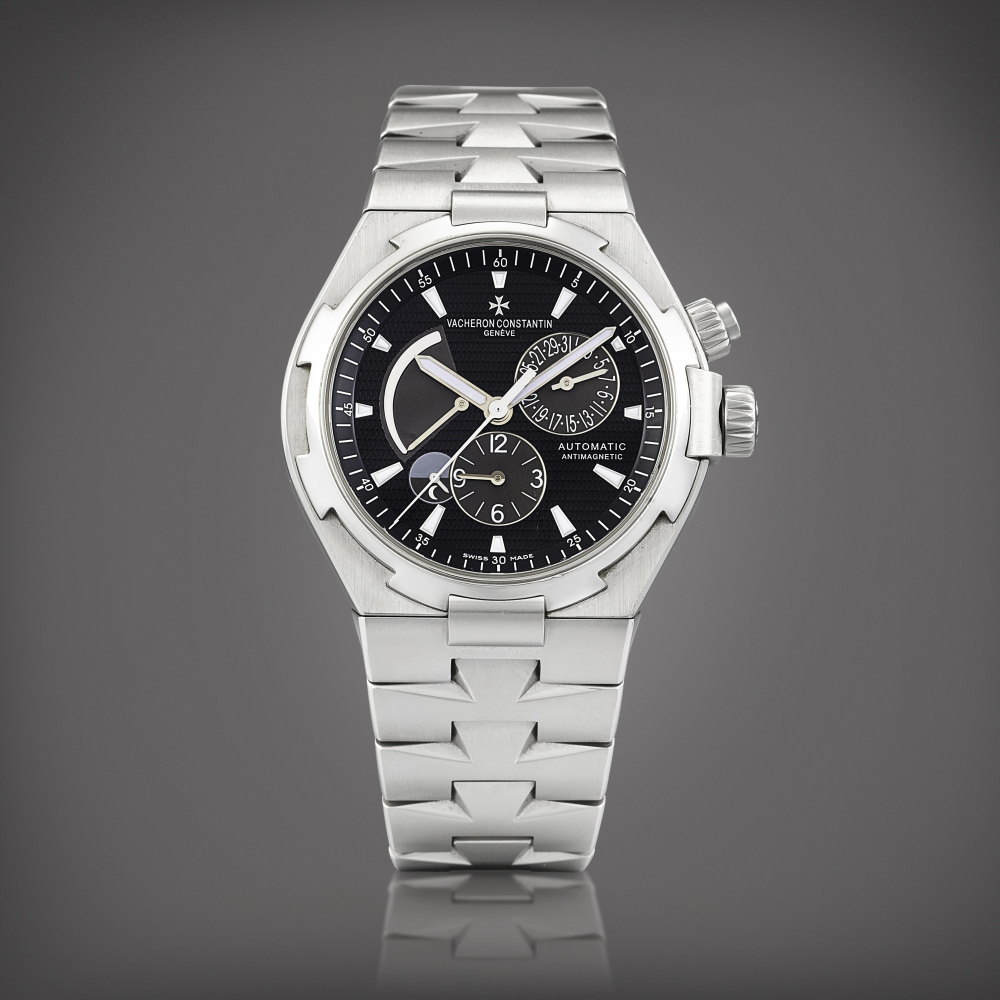 Overseas Dual Time Reference 47450  A stainless steel antimagnetic dual time zone wristwatch with date power reserve day and night indication and bracelet Circa 2010    Overseas Dual Time 47450  2010