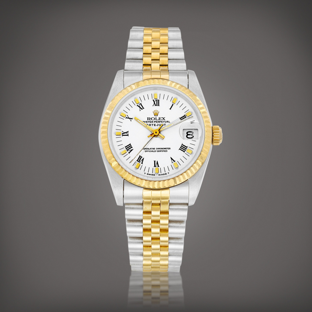 DateJust Reference 68273  A yellow gold and stainless steel wristwatch with date and bracelet Circa 1994    DateJust 68273  1994
