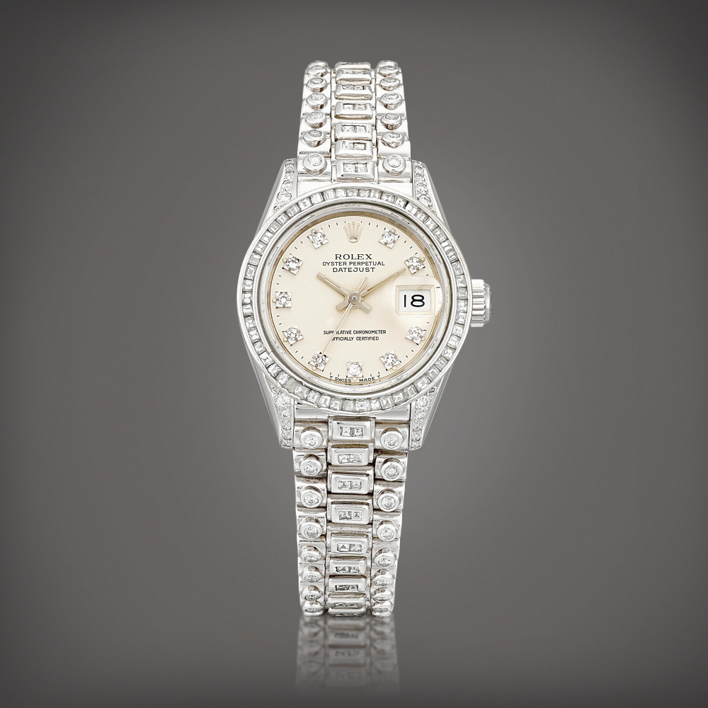 DateJust Octopussy Reference 69179  A white gold and diamondset wristwatch with date and bracelet Circa 1990    DateJust Octopussy 69179  1990