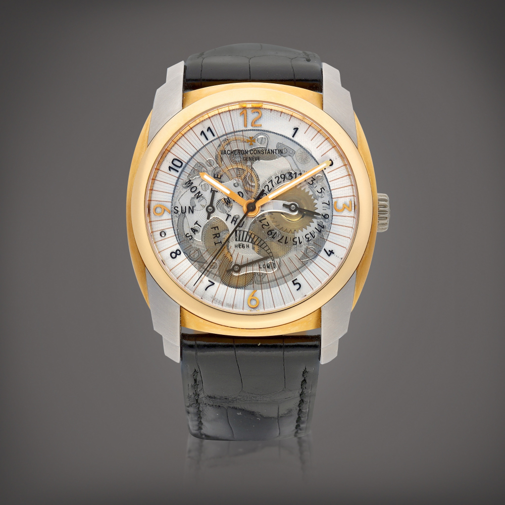 Quai de Lile Reference 85050  A pink gold and titanium semiskeletonised wristwatch with day date and power reserve indication Circa 2015    Quai de Lile 85050  2015
