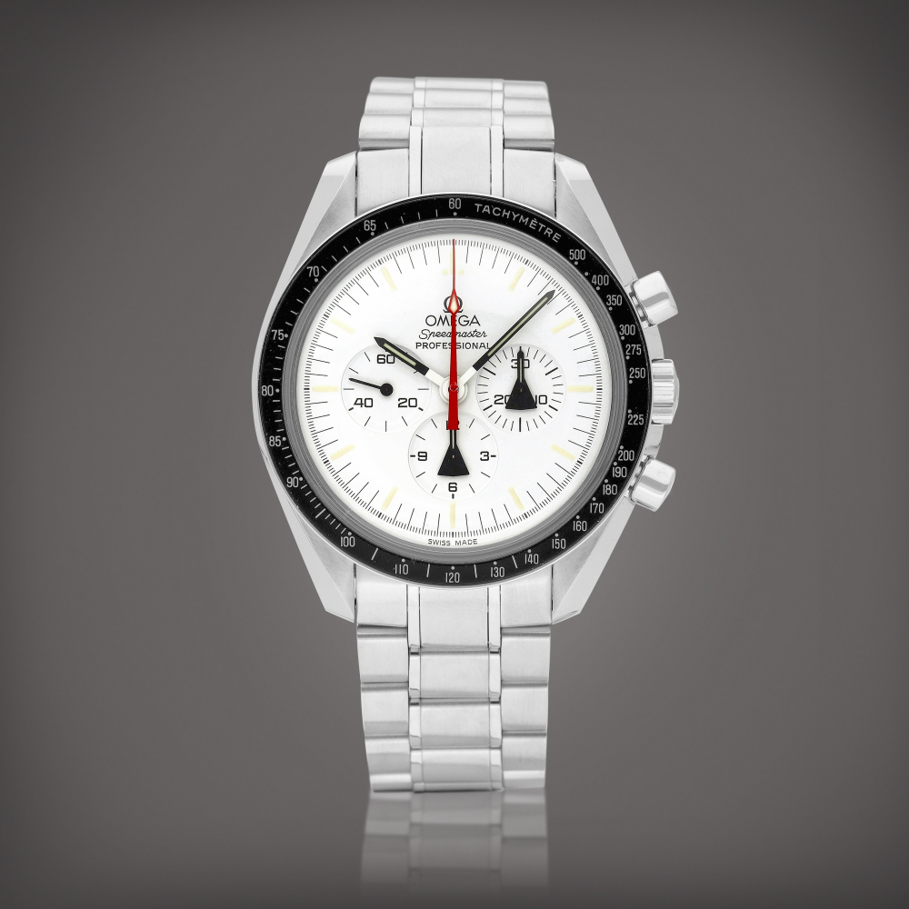 Speedmaster Professional Moonwatch Alaska Project Reference 31132423004001  A brand new limited edition stainless steel chronograph wristwatch with bracelet Circa 2009     Alaska Project 31132423004001  2009
