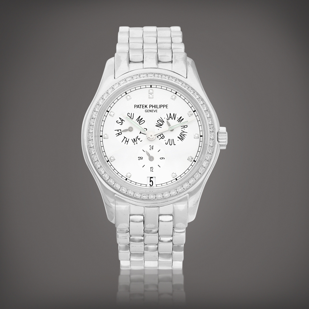Reference 5037  A white gold and diamondset annual calendar wristwatch with 24 hours indication and bracelet Made in 2002    5037  242002