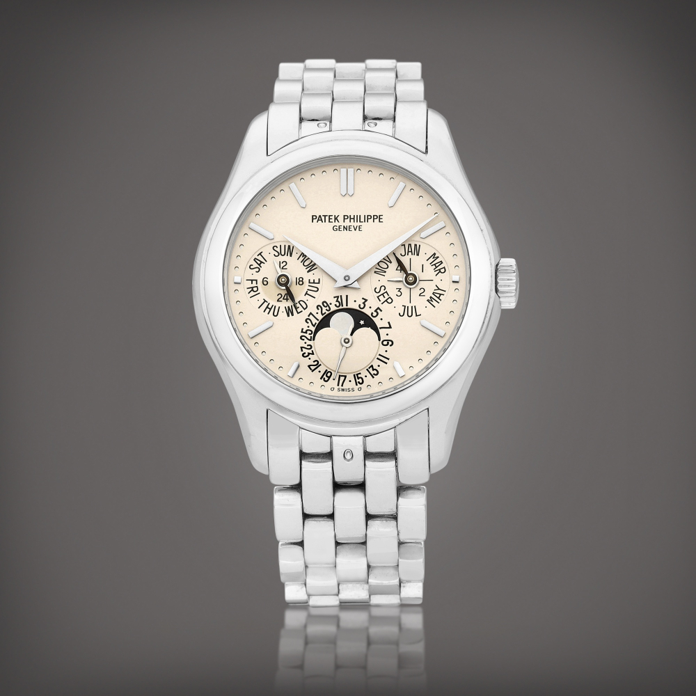 Reference 5136  A white gold perpetual calendar bracelet watch with moon phases 24 hours and leap year indication Circa 2004    5136  242004