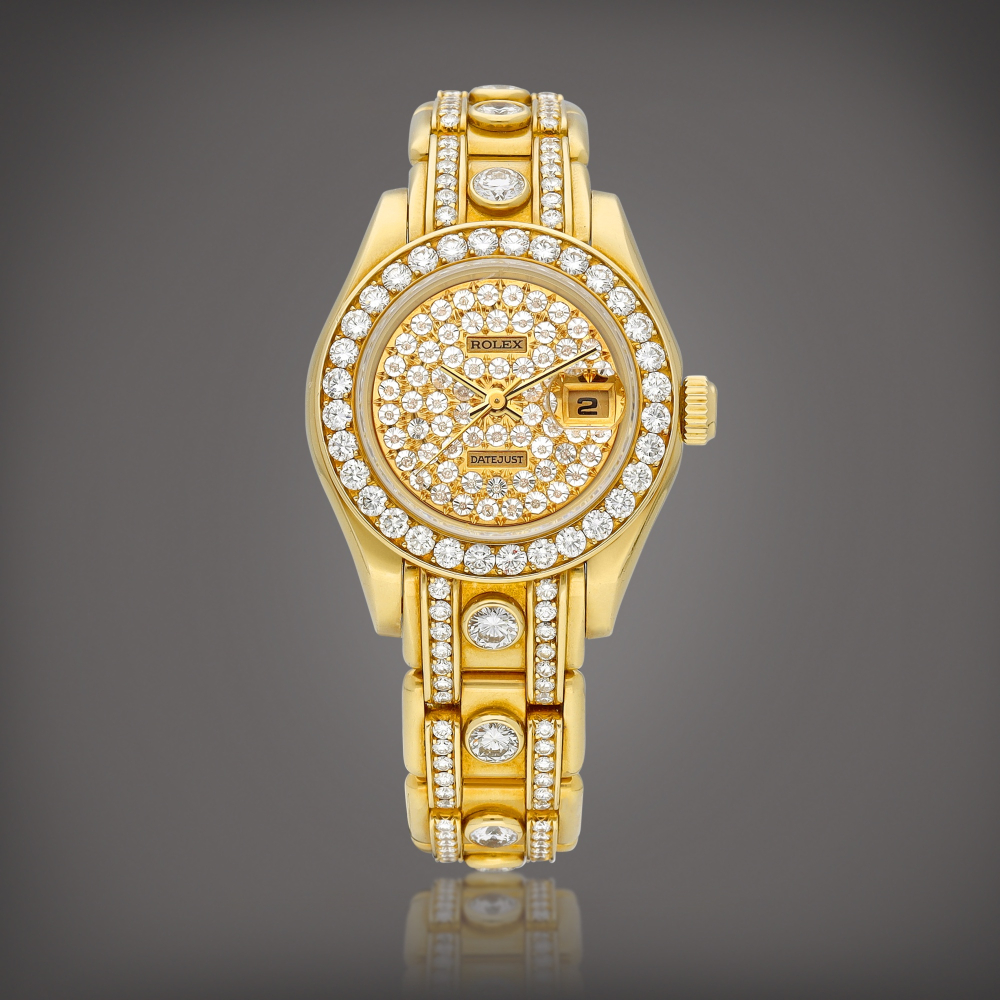 DateJust Pearlmaster Reference 69298  A yellow gold and diamondset wristwatch with date and bracelet Circa 1995    DateJust Pearlmaster 69298  1995