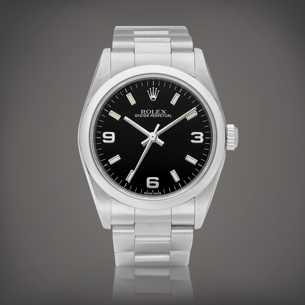 Oyster Perpetual Reference 77080  A stainless steel wristwatch with bracelet Circa 2001    Oyster Perpetual 77080  2001