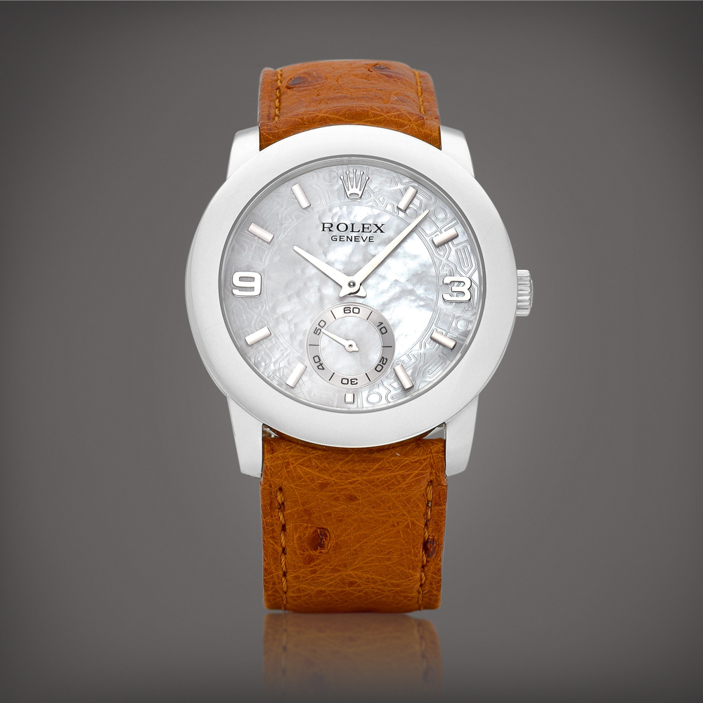 Cellini Reference 5240  A platinum wristwatch with motherofpearl dial Circa 2000    Cellini 5240  2000