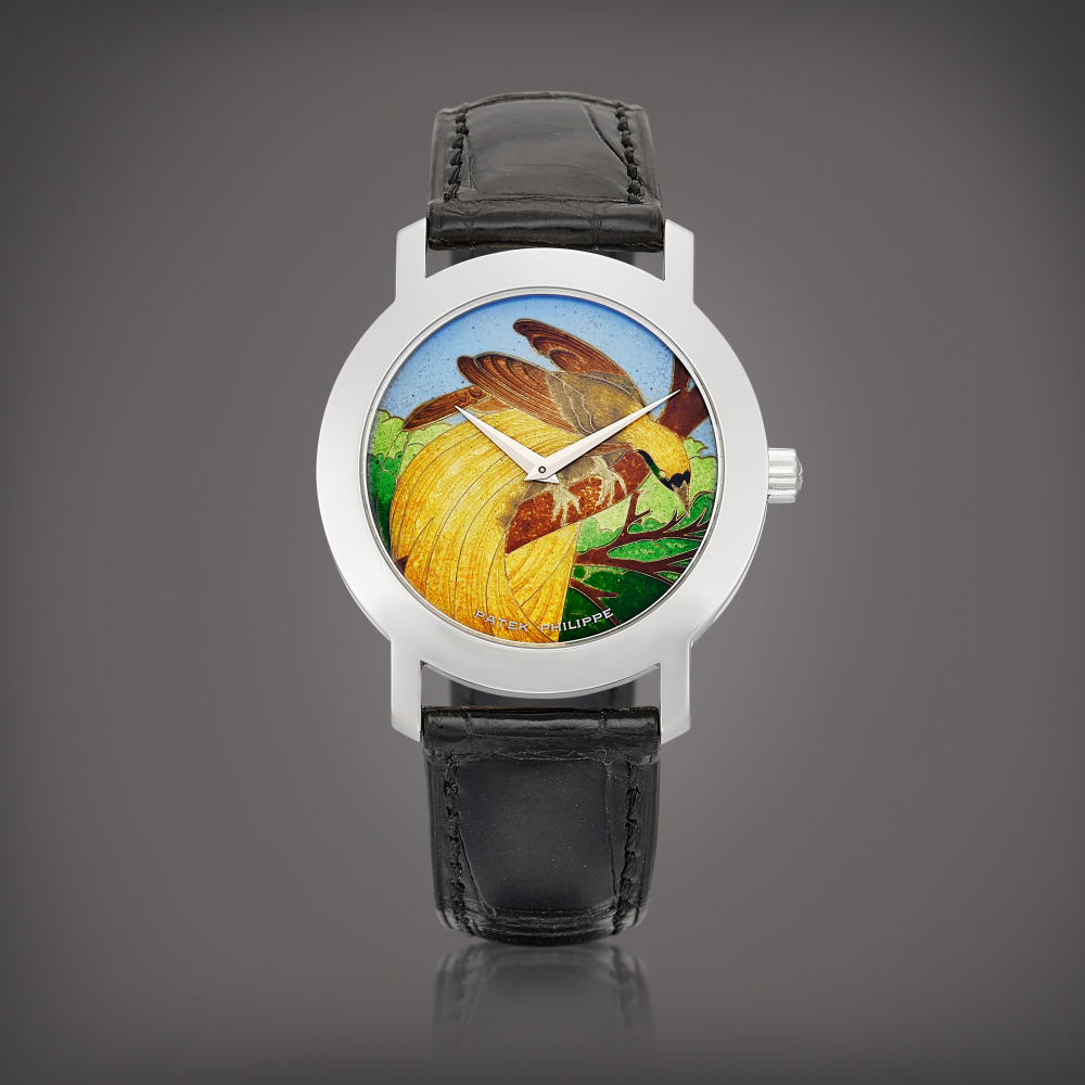 Birds of Paradise Reference 5075  A limited edition white gold wristwatch with cloisonn enamel dial Circa 2002    BIRDS OF PARADISE 5075  2002